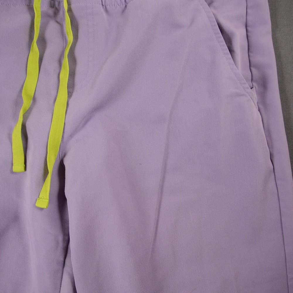 FIGS Zamorra Jogger Women Scrub Pants L Work Medical Purple Yelllow Drawstring - Picture 8 of 13
